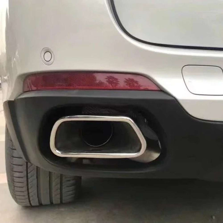 Car Craft Compatible With Bmw X5 F15 2014-2018 Rear Exhaust End Tip Square Muffler Tip Car Exhaust Pipe X Series Tailpipe M Sport Chrome - CAR CRAFT INDIA