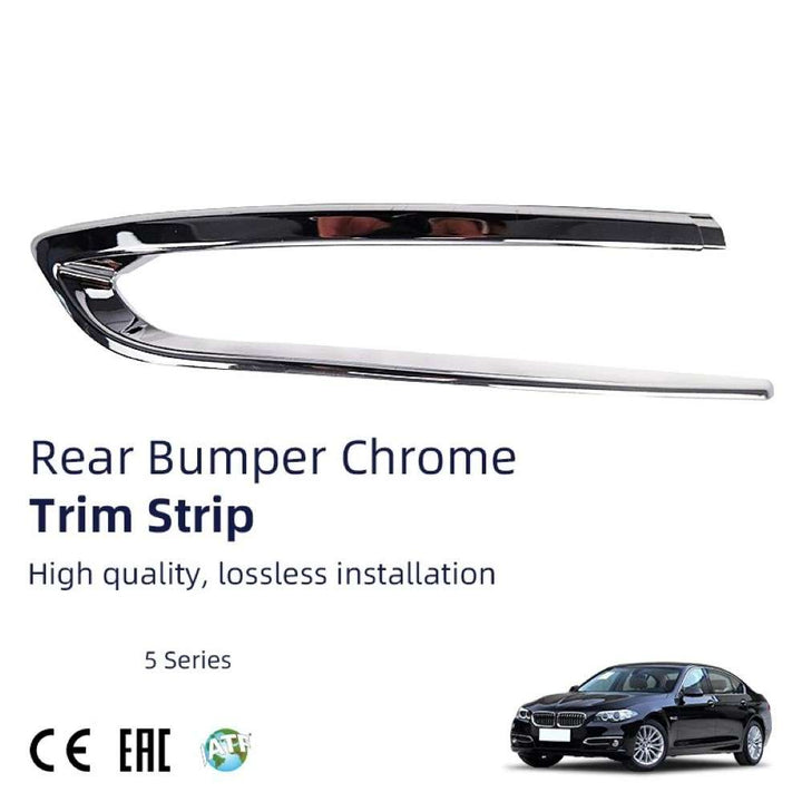 Car Craft Compatible With Bmw 5 Series F10 Lci 2014-2017 Rear Bumper Chrome Trim Protective Rubber Strip Molding 51127341675 Dh Left CC-7978 - CAR CRAFT INDIA