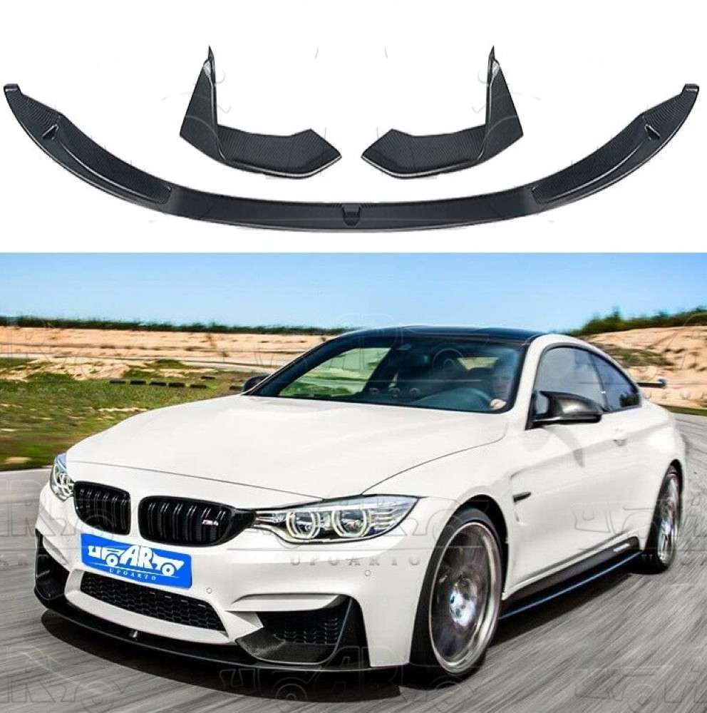 Car Craft Compatible With Bmw 3 Series F80 F82 2012-2018 M3 M4 Front Bumper Lip Splitter Skirts 4 Part Mp Style Ar-bm-0181 Cf Carbon Fiber Look - CAR CRAFT INDIA