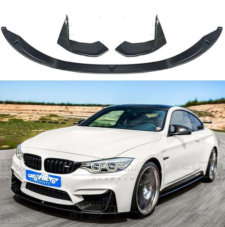 Car Craft Compatible With Bmw 3 Series F80 F82 2012-2018 M3 M4 Front Bumper Lip Splitter Skirts 4 Part Mp Style Ar-bm-0181 Cf Carbon Fiber Look - CAR CRAFT INDIA