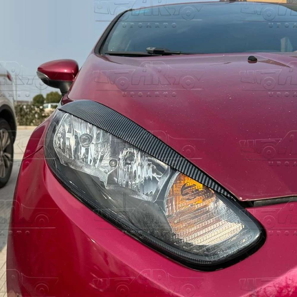Car Craft Compatible With Ford Fiesta 2013- 2016 Headlight Eyelid Lamp Eyebrow Skirst Splitter Ar-ford-022 Cf Carbon Fiber Look - CAR CRAFT INDIA
