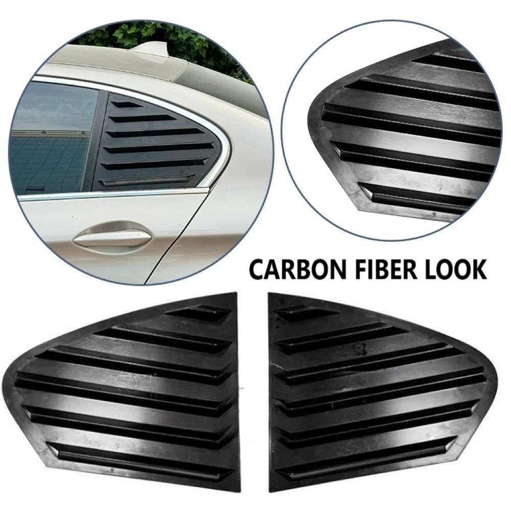 Car Craft Compatible With Bmw 5 Series F10 2010-2017 Plastic Side Vent Shutter Rear Window Louver Trim Ar-bm-0281 Cf Carbon Fiber Look - CAR CRAFT INDIA