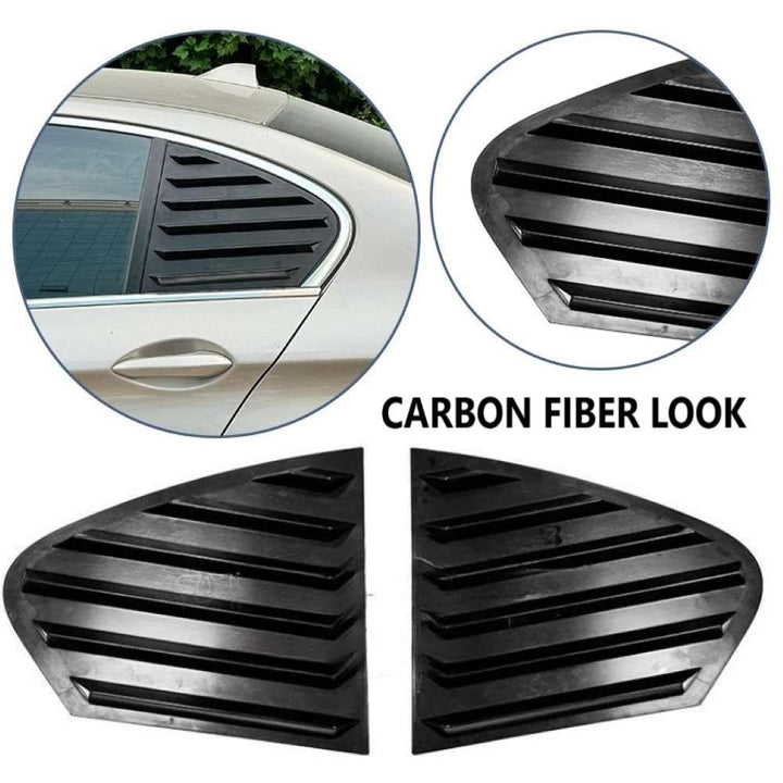 Car Craft Compatible With Bmw 5 Series F10 2010-2017 Plastic Side Vent Shutter Rear Window Louver Trim Ar-bm-0281 Cf Carbon Fiber Look - CAR CRAFT INDIA