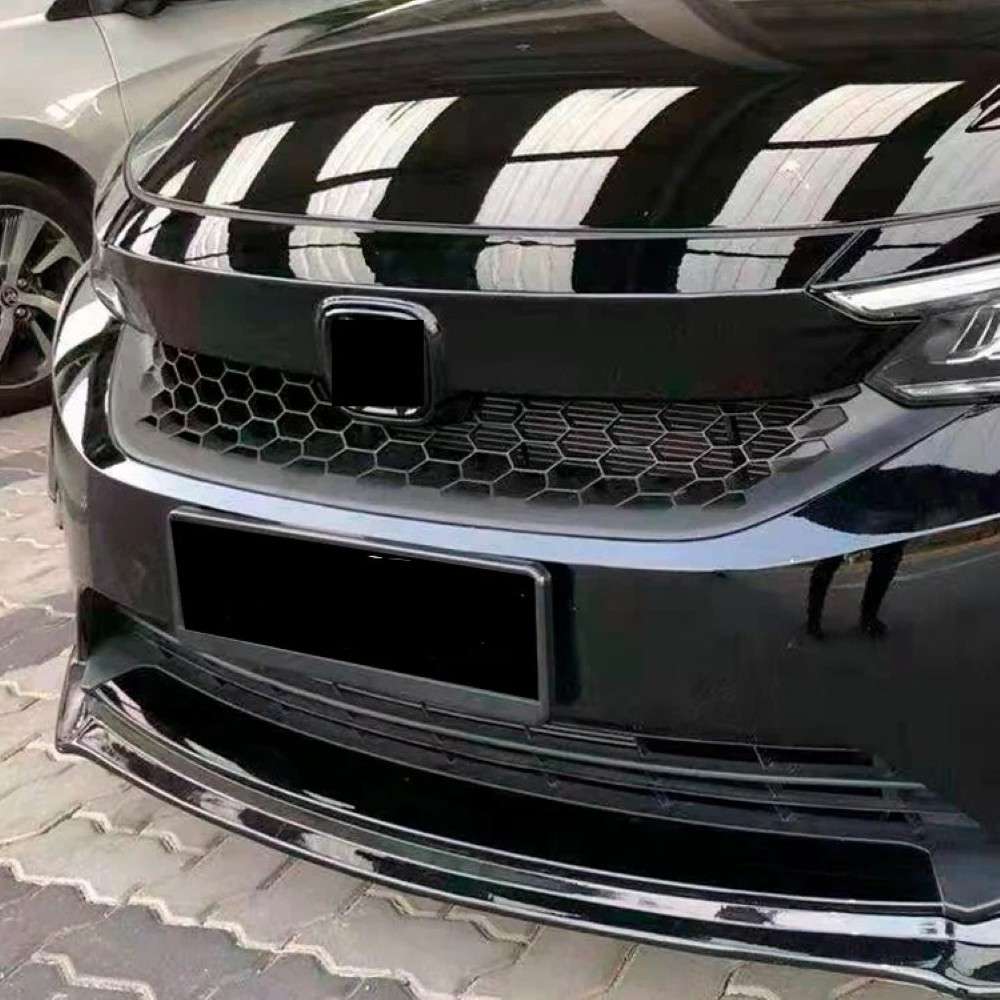 Car Craft Compatible With Honda City Rs 2020-2023 Front Bumper Upper Show Grille With Headlight Lamp Eyebrow Trim Splitter Honeycomb Ar-honda-079 Glossy Black - CAR CRAFT INDIA