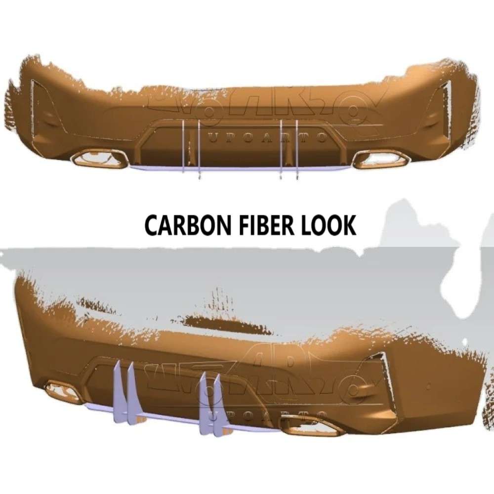 Car Craft Compatible With Bmw 3 Series G20 Lci 2023+ Rear Bumper After Lip Splitter Skirts Diffuser Blade Style With Splitter Ar-bm-0280 Cf Carbon Fiber Look - CAR CRAFT INDIA