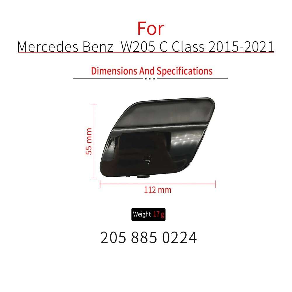 Car Craft Compatible With Mercedes Benz C Class W205 2015-2021 Rear Bumper Tow Hook Towing Tochan Trailer Cover 2058830224 Unpainted CC-8090 - CAR CRAFT INDIA