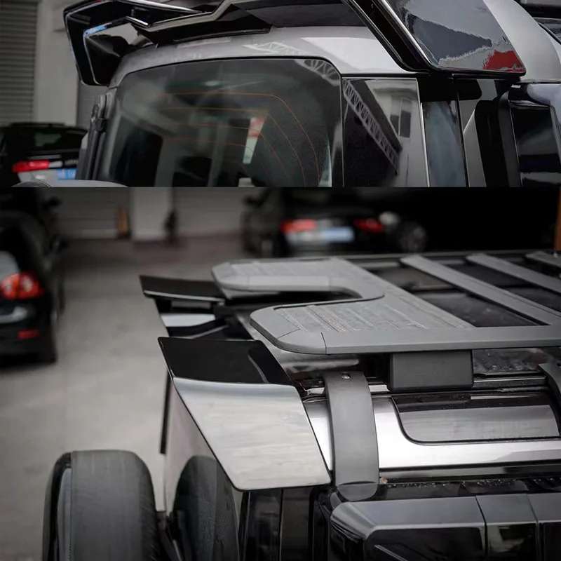Car Craft Compatible With Range Land Rover Defedner Defender 2019-2025 Rear Trunk Wing Boot Roof Spoiler Lip Splitter Skirt 3 Part Ar-land-006 Glossy Black - CAR CRAFT INDIA
