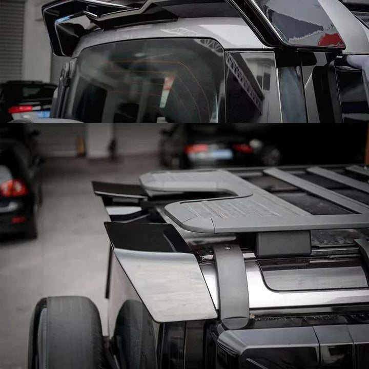 Car Craft Compatible With Range Land Rover Defedner Defender 2019-2025 Rear Trunk Wing Boot Roof Spoiler Lip Splitter Skirt 3 Part Ar-land-006 Glossy Black - CAR CRAFT INDIA