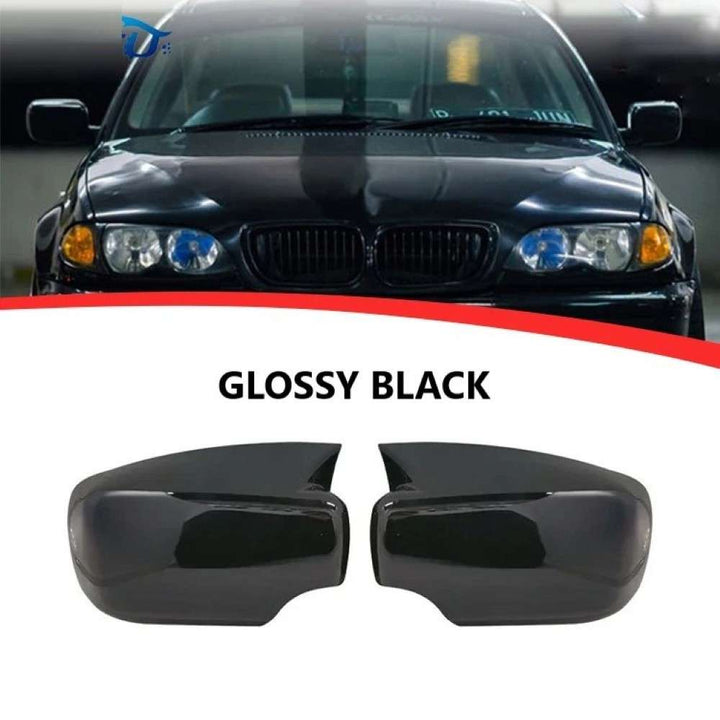 Car Craft Compatible With Bmw 3 Series E46 2002-2006 Side Rear View Case Wing Cap Shell Housing Mirror Covers 3m Tape Pasting Style Ar-mr-019 Glossy Black CC-8071 - CAR CRAFT INDIA