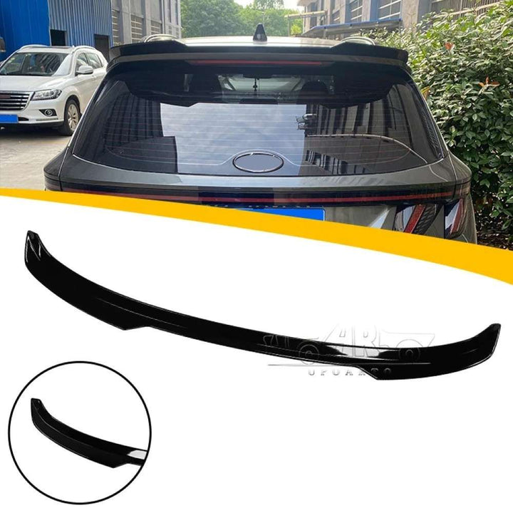 Car Craft Compatible With Hyundai Tucson 2023+ Rear Trunk Wing Boot Spoiler Lip Splitter Skirt Ar-hyundai-037 Cf Carbon Fiber Look
