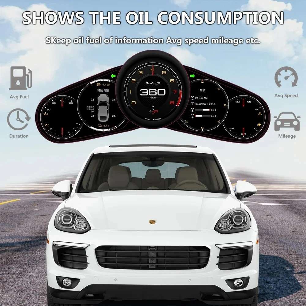 Car Craft Compatible With Porsche Cayenne 2011-2018 Dashboard Lcd Speed O Meter Android Player Digital Instrument Cluster Screen Speedometer Display Car 12.3 Inch CC-8434 - CAR CRAFT INDIA