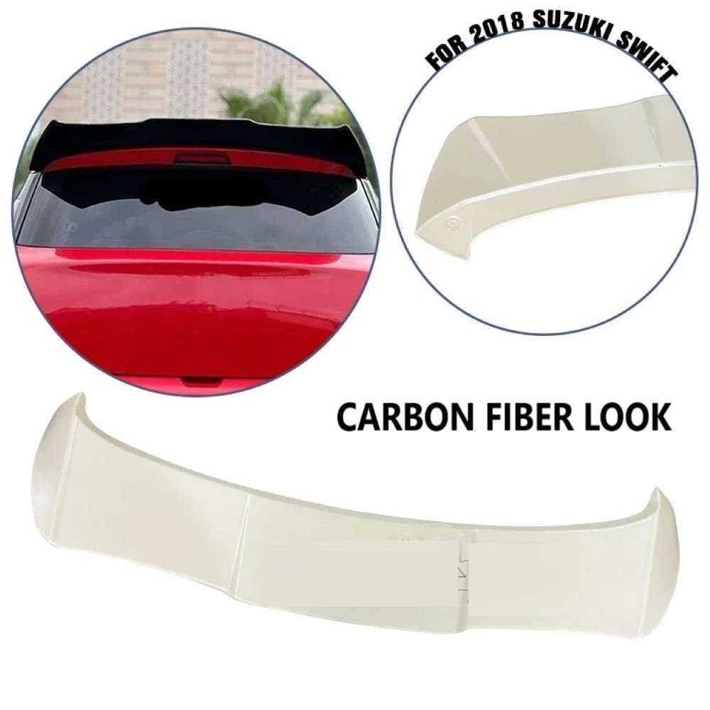 Car Craft Compatible With Maruti Suzuki Swift 2018-2024 Rear Trunk Wing Boot Spoiler Lip Splitter Skirt Ar-szk-013 Batman Style Ar-szk-013 Carbon Fiber Look - CAR CRAFT INDIA