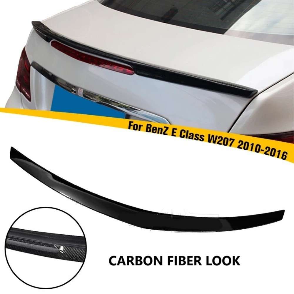 Car Craft Compatible With Mercedes E Class Coupe W207 2010-2016 Rear Trunk Wing Boot Spoiler Lip Splitter Skirt Ar-benz-054 Cf Carbon Fiber Look - CAR CRAFT INDIA