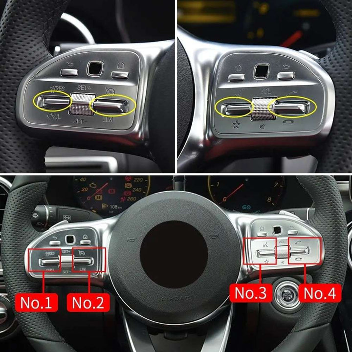 Car Craft Compatible With Mercedes Benz A B C E S Class W205 W206 W213 W214 W222 W223 W167 W247 W464 W465 H247 W253 W254 2019-2025 Gla Glc Gle Gls Steering Wheel Control Switch Button 0999058106-4 CC-8484
