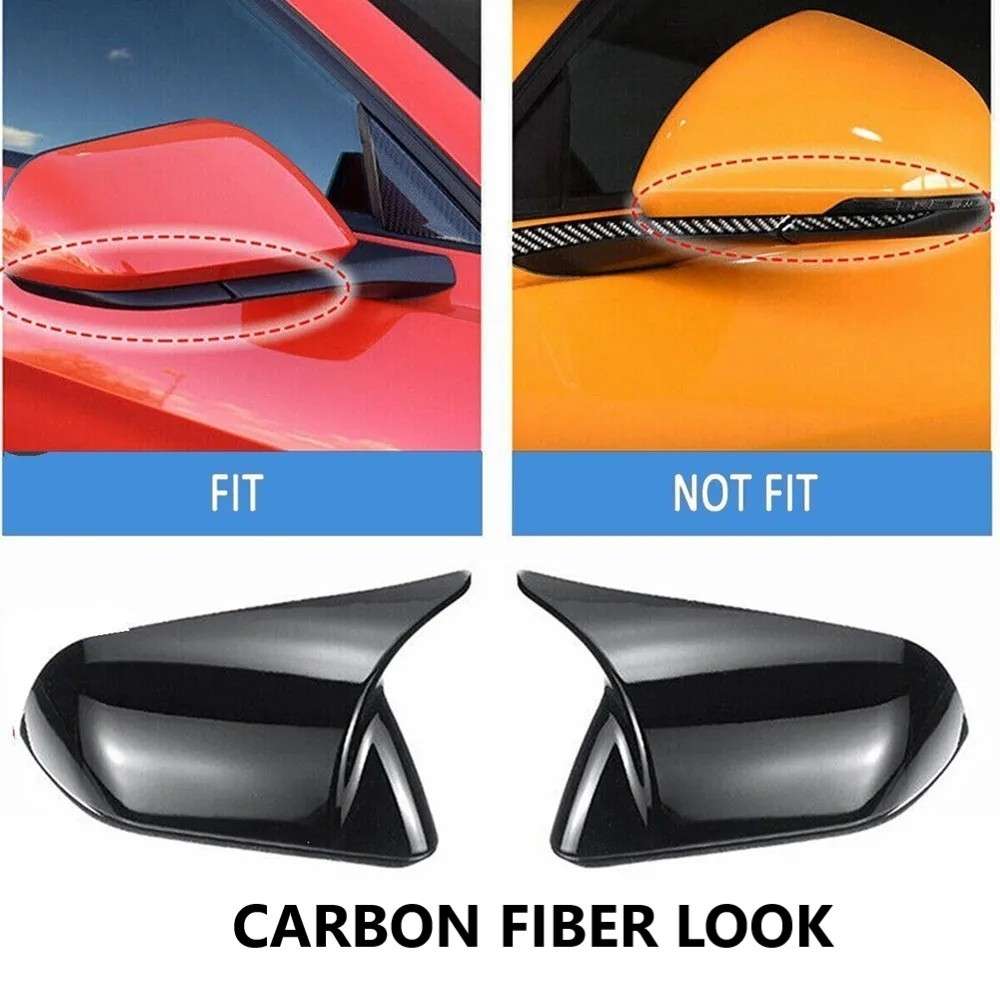 Car Craft Compatible With Ford Mustang 2016-2020 Side Rear View Case Wing Cap Shell Housing Mirror Covers Without Lamp Car 3m Tape Pasting Style Ar-mr-068 Cf Carbon Fiber Look CC-8065 - CAR CRAFT INDIA