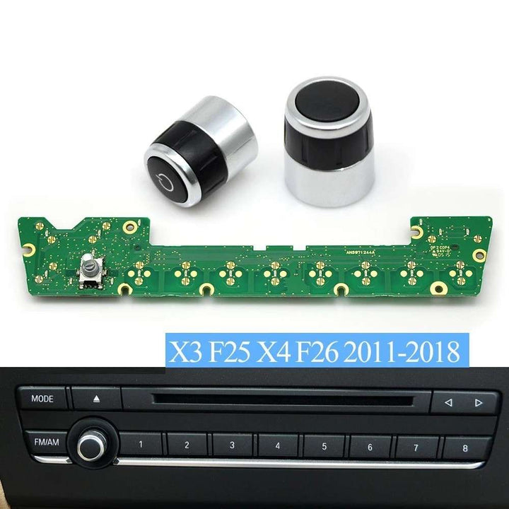Car Craft Compatible With Bmw X3 X4 F25 F26 2011-2018 Car Radio Audio Volume Rotary Switch Button Knob Cover Cap Control Model B 61319351155 61319351156 61319208591 61319208592 CC-8108 - CAR CRAFT INDIA