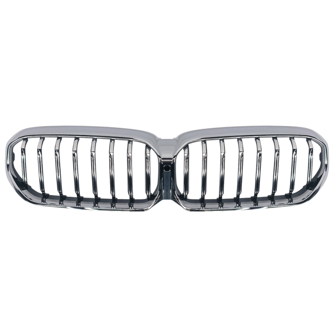 Car Craft Compatible With Bmw 5 Series G30 Lci 2021+ Front Bumper Show Grill Chrome Single Line G30/38-006 CC-3051