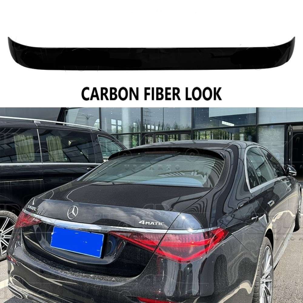 Car Craft Compatible With Mercedes S Class W223+ Rear Trunk Wing Boot Roof Spoiler Lip Splitter Skirt Amg Style Ar-benz-0106 Cf Carbon Fiber Look - CAR CRAFT INDIA