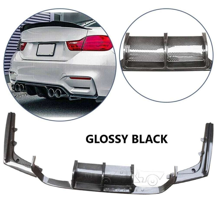 Car Craft Compatible With Bmw 3 Series F80 F82 M3 M4 2012-2018 Rear Bumper After Lip Splitter Skirts Diffuser Ak Style Ar-bm-0180 Glossy Black - CAR CRAFT INDIA