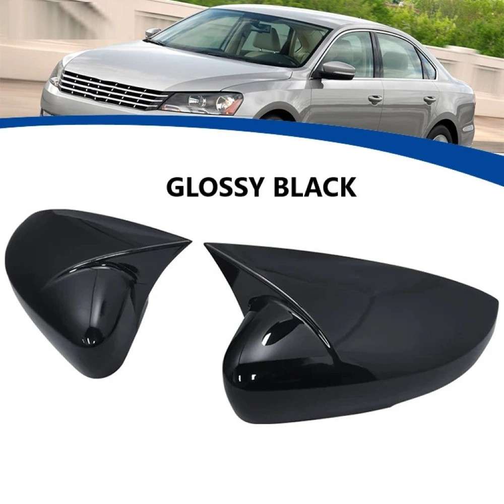 Car Craft Compatible With Volkswagen Vw Passat 2011-2016 Side Rear View Case Wing Cap Shell Housing Mirror Covers 3m Tape Pasting Style Ar-mr-036 Glossy Black CC-8084 - CAR CRAFT INDIA