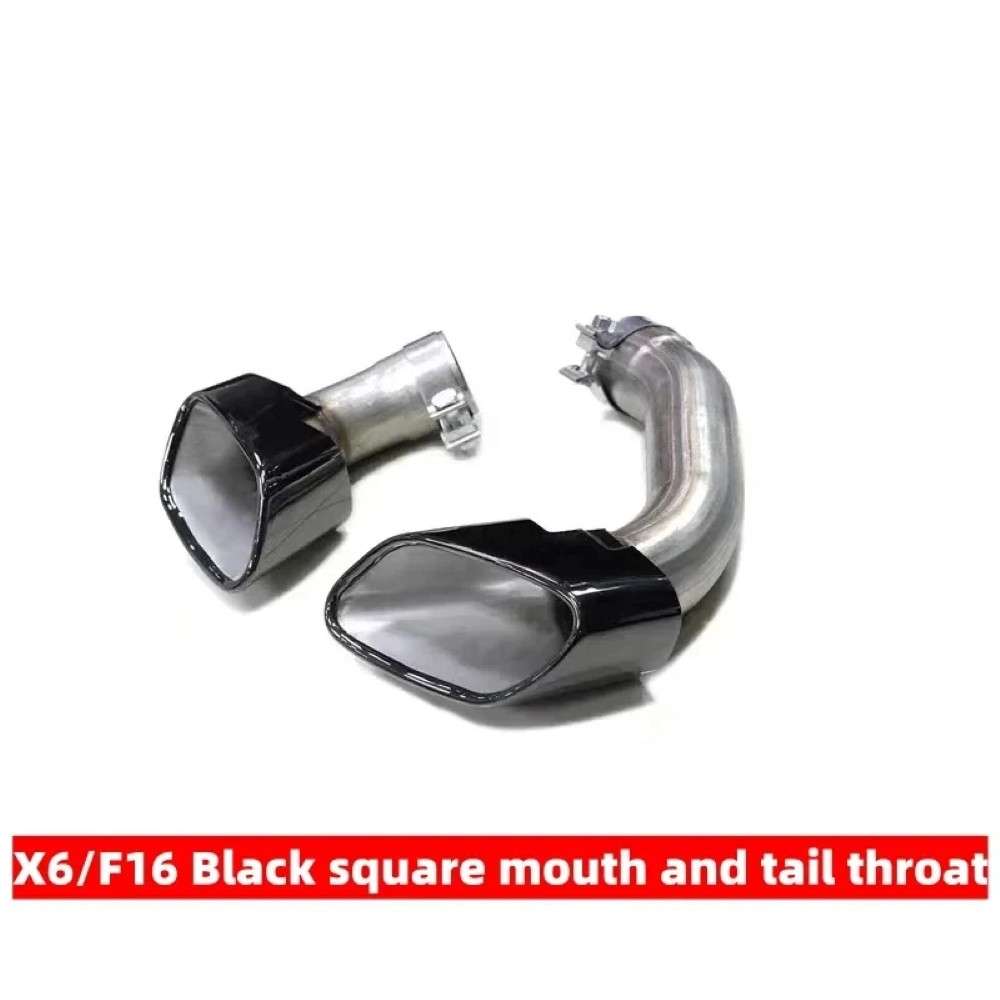 Car Craft Compatible With Bmw X5 F15 2014-2018 Rear Exhaust End Tip Square Muffler Tip Car Exhaust Pipe X Series Tailpipe M Sport Black - CAR CRAFT INDIA