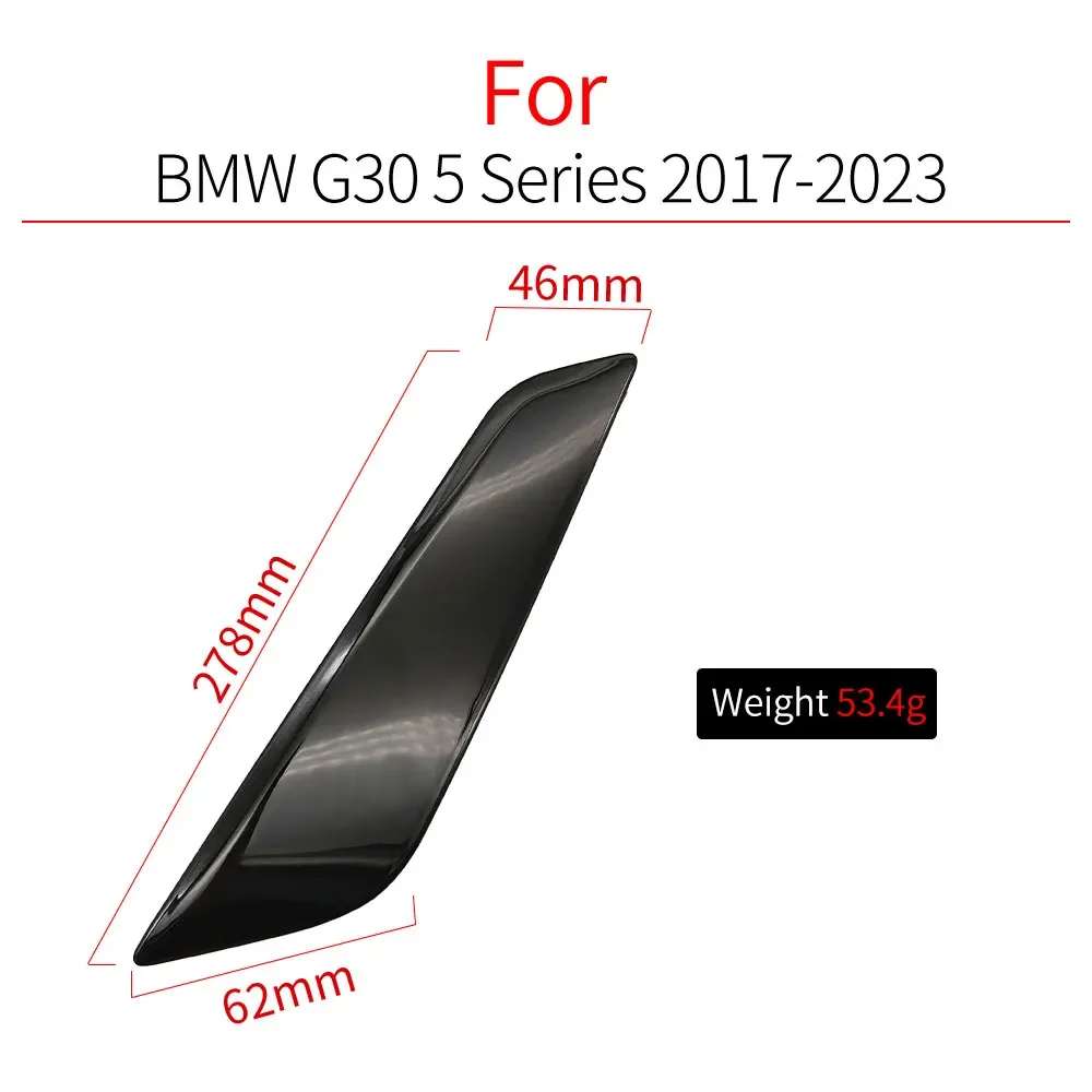 Car Craft Compatible With Bmw 5 Series G30 F90 2017-2024 Side Fender Decorative Bright Electroplated Strip Trim 51747439013 Left Black CC-8098 - CAR CRAFT INDIA