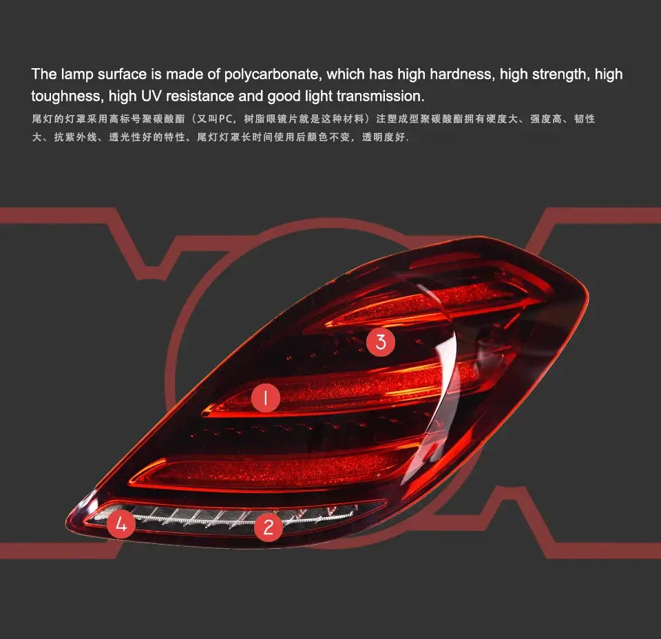 Car Lights for Benz W222 LED Tail Light 2013-2018 S350 S400