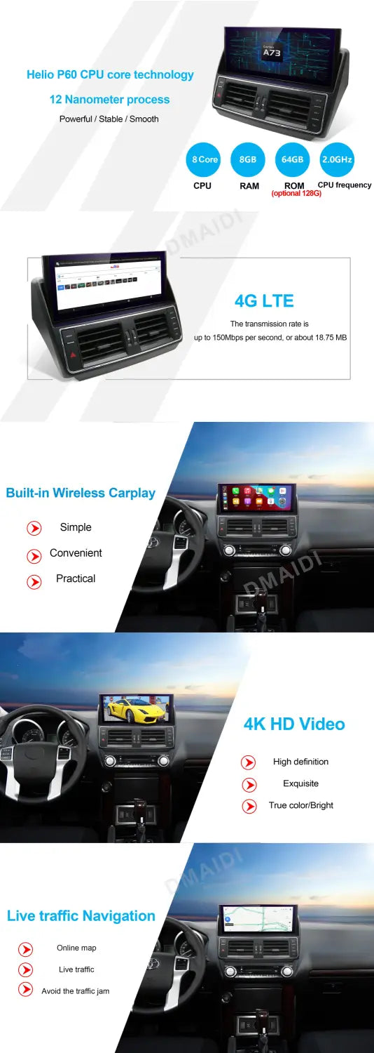 Android 11 Car Radio for Toyota Land Cruiser 200 LC200