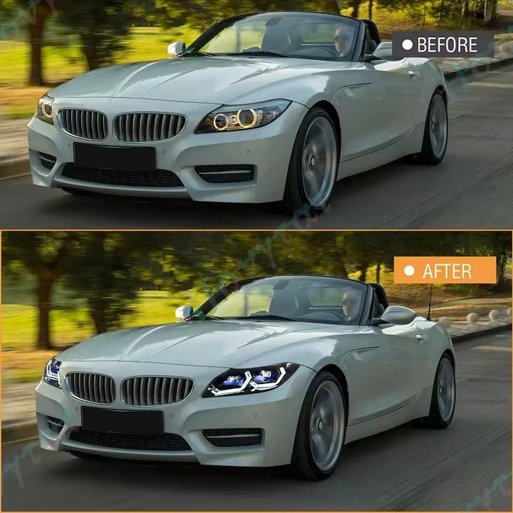Pair LED Headlights For 2009 2010 2011 -2016 BMW Z4 E89 Convertible Headlamps Front Lights Turn Signal DRL Head Lamp Assembly