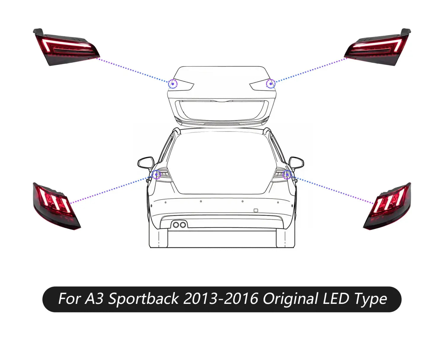 Car Lights for Audi A3 LED Tail Light 2013-2019 S3 Sportback