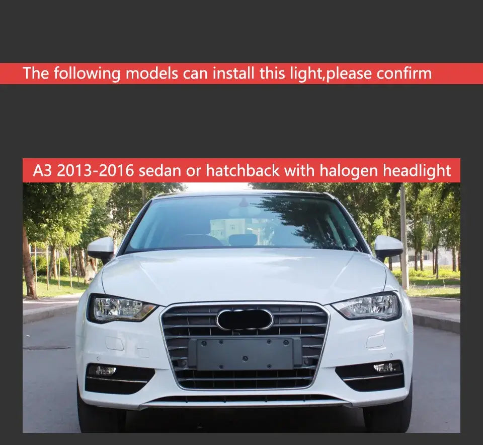 A3 Headlights 2013-2016 Upgrade S3 All LED Headlight DRL Hid