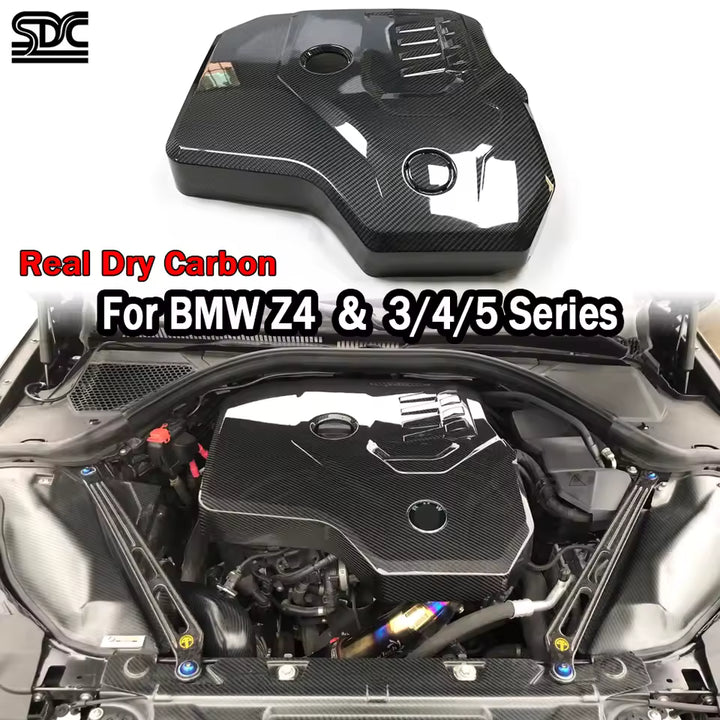 Real Dry Carbon Fiber B48 Hood Engine Cover For BMW G20 G30 530i G22 G42 2.0t Prepreg Dry Carbon Fibre Engine Compartment Trim