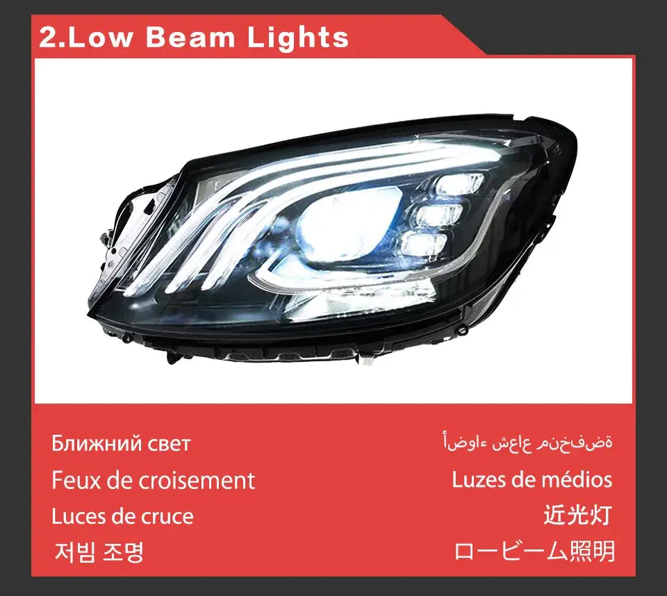 Car Styling Head lamp light for BENZ W222 Headlights