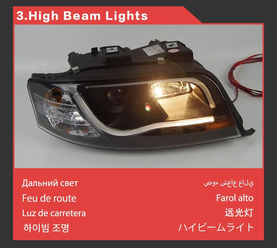 Car Styling Head lamp light for Audi A6 Headlights 1999-2004