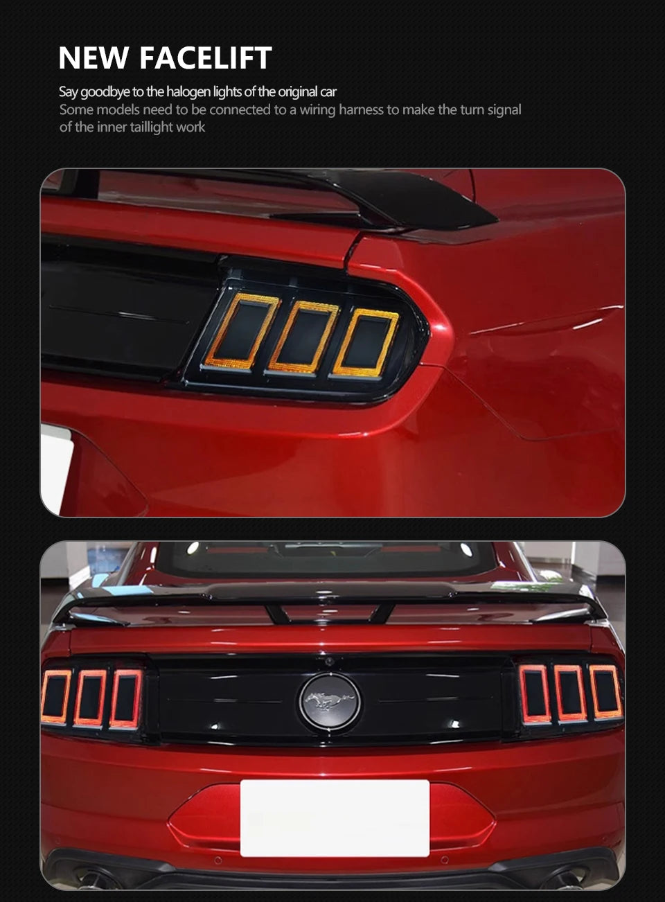 Ford Mustang Tail Lights 2015-2022 Dynamic Signal Tail Lamp