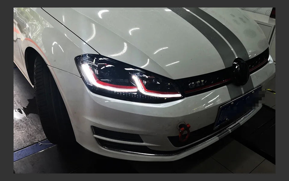 VW Golf 7 MK7 LED Headlight Golf7.5 R LINE Design DRL Hid