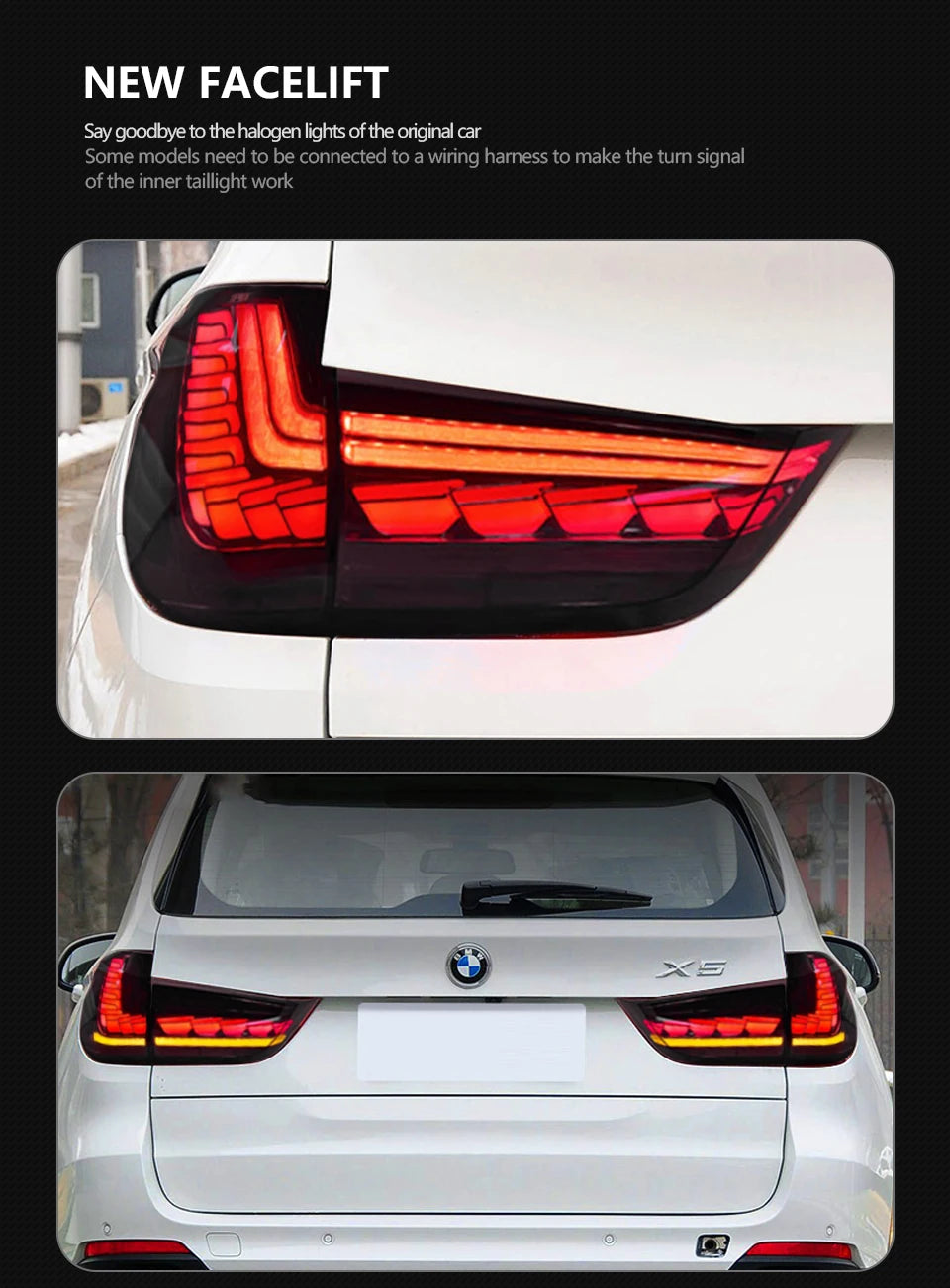 BMW X5 Tail Lights 2014-2018 F15 LED Tail Lamp DRL Signal