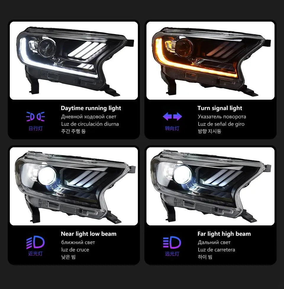 Ford Ranger Headlight 2016-2017 Everest LED Head lamp light
