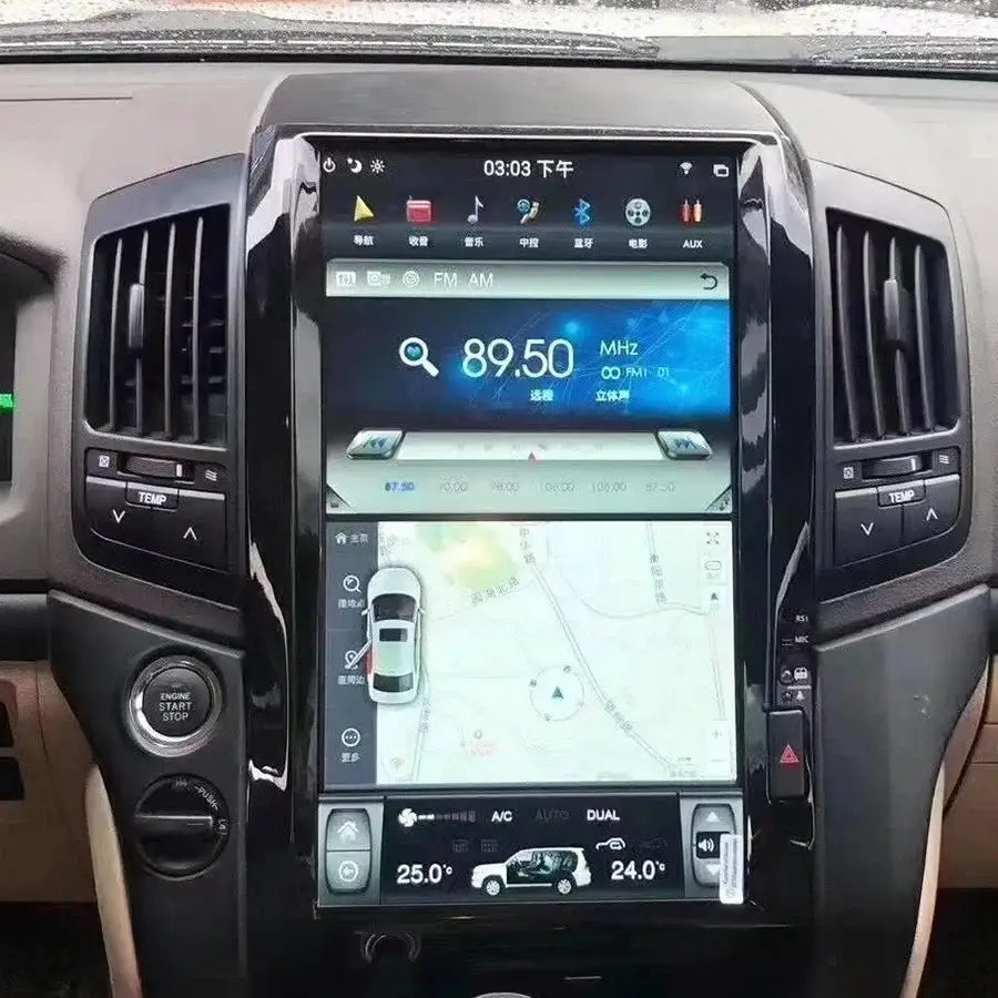 Wireless Carplay Tesla Style Android12 Car GPS Navigation