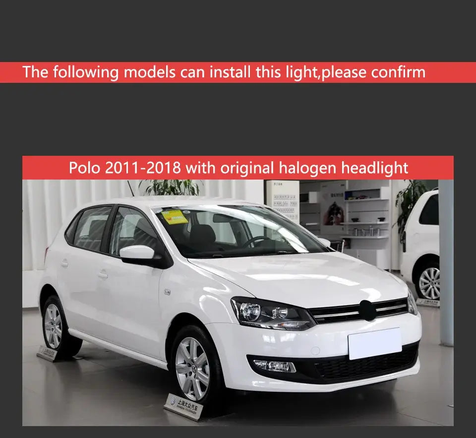 VW Polo Headlights 2010-2017 Polo LED Headlight LED DRL Hid