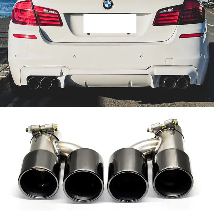 1 Pair Exhaust Tailpipe Tip For BMW 535i 535d F10 F11 Upgrade M5 Look Quad Tailpipe Stainless Steel Muffler Exhaust System