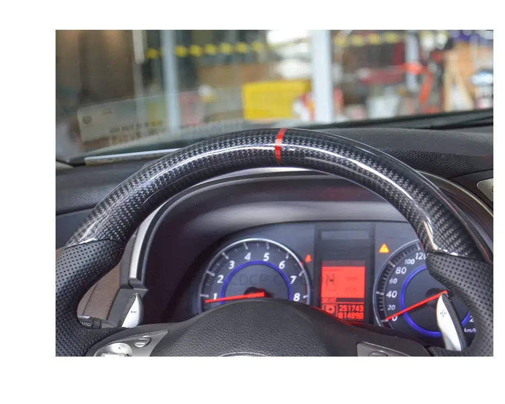 LED Carbon Fiber Steering Wheel for Nissa-N 370Z Infini-Ti