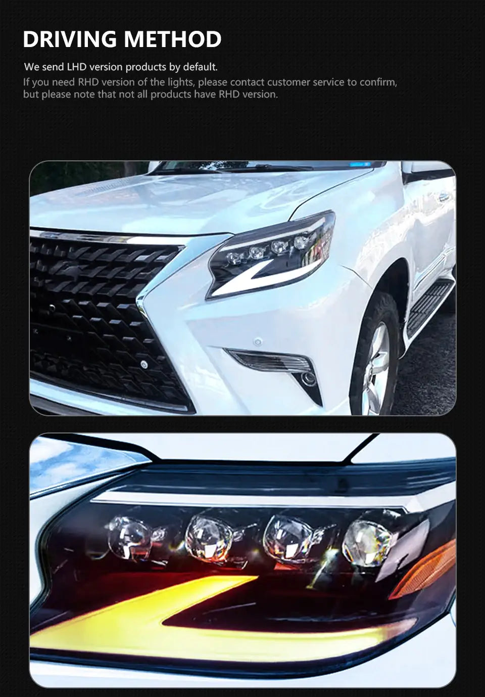 Car Head lamp light for Lexus GX GX400 Headlights 2014-2020