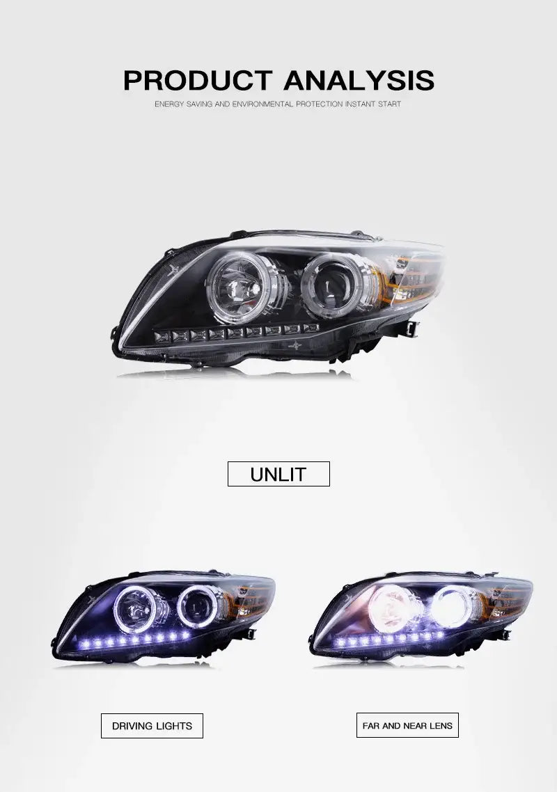 For Toyota Corolla 2008-2010 Car Headlight Assembly LED