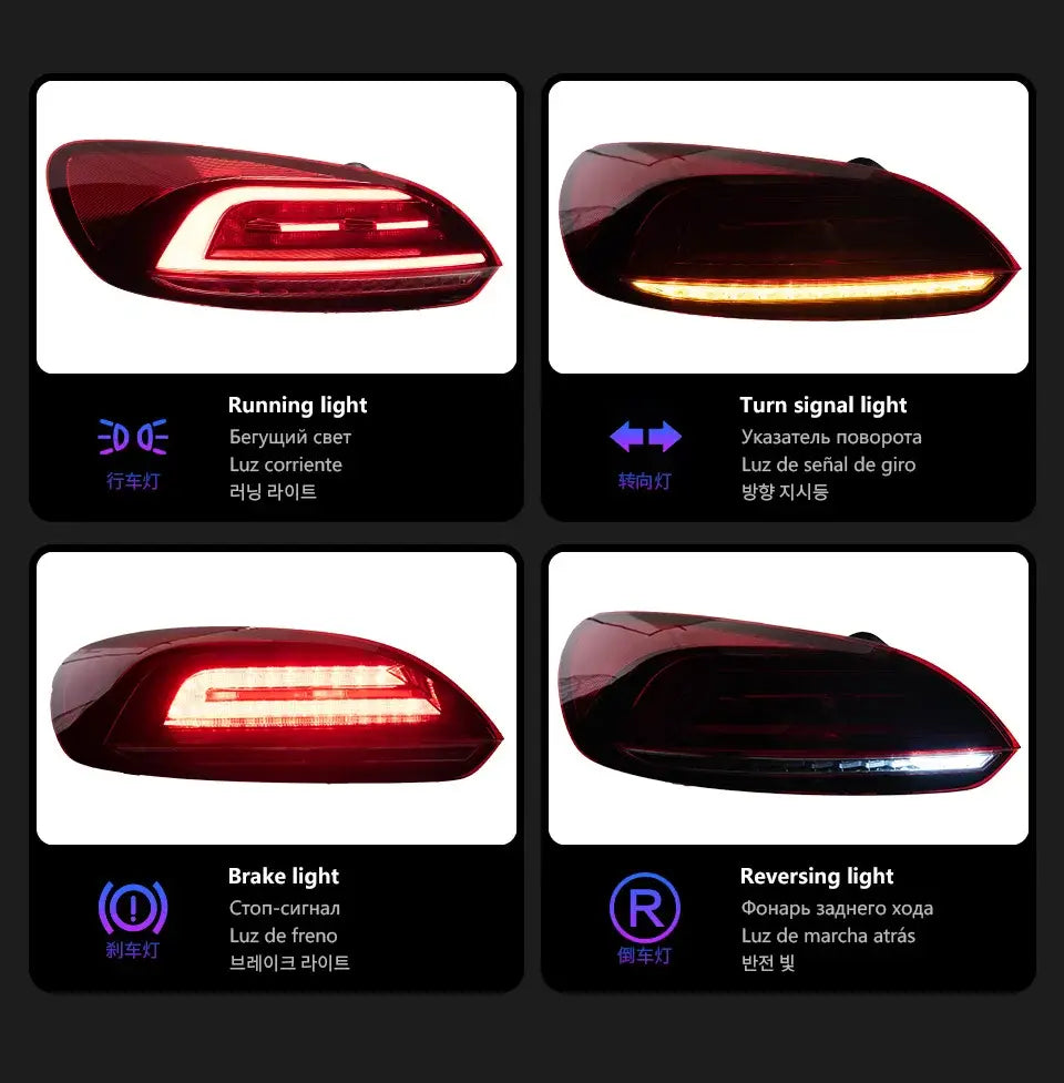 VW Scirocco Tail Lights 2009-2014 Dynamic Smoke LED Tail