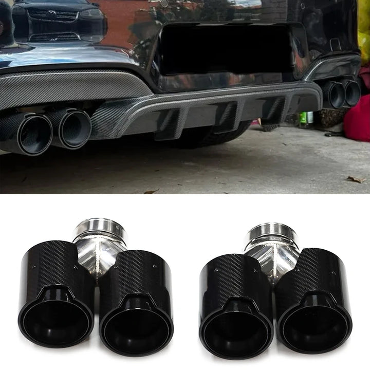 Quad Carbon Fiber M Performance Exhaust Tip For BMW F10 F11 535d 535i 640i 640d Up To G30 G31 Car Exhaust System Nozzle Tailpipe