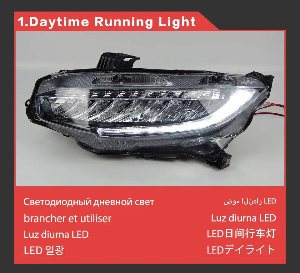 Honda Civic Headlights 2016-2020 Civic X LED Headlight