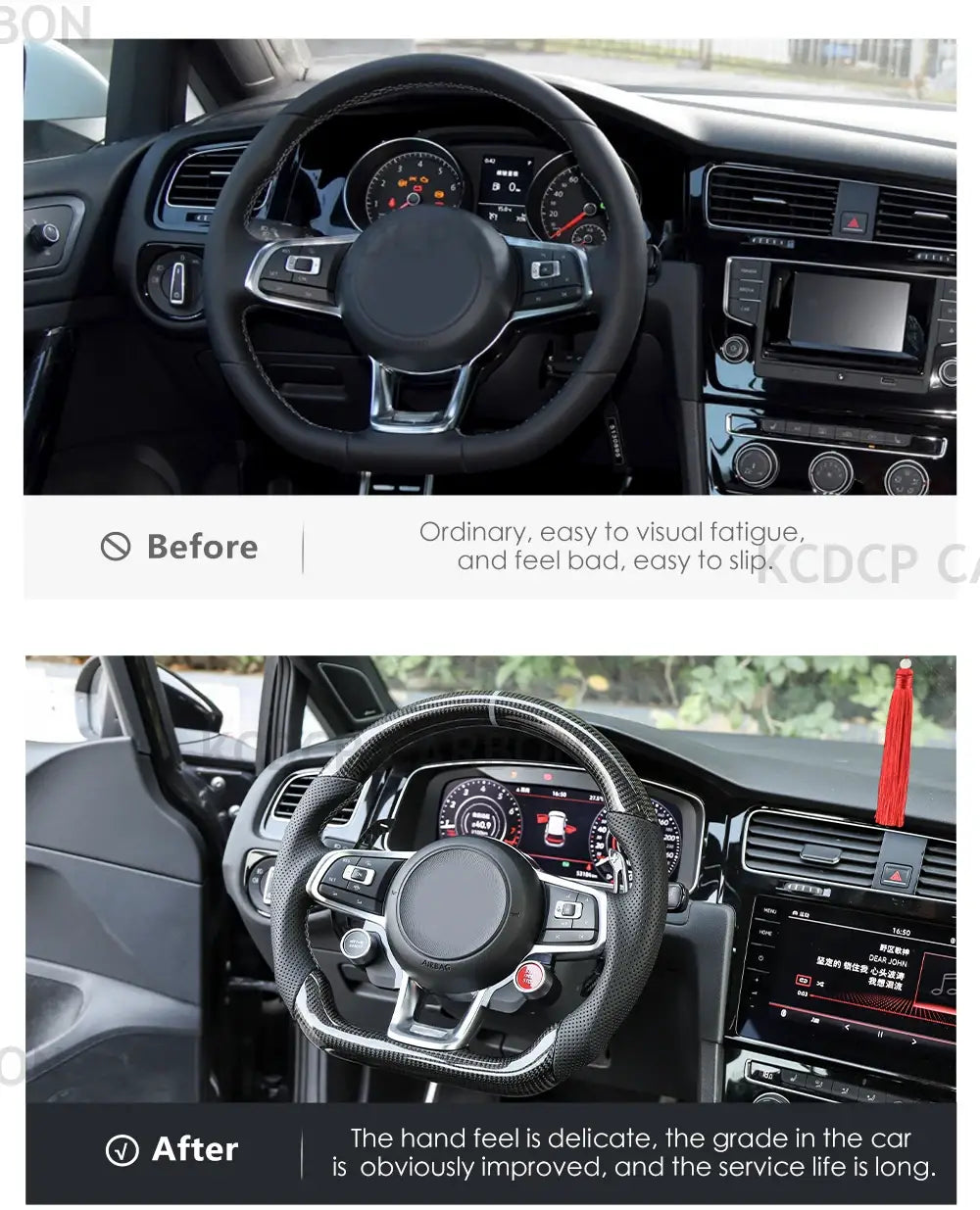 Custom Carbon Fiber Steering Wheel for Volkswagen GOLF MK7