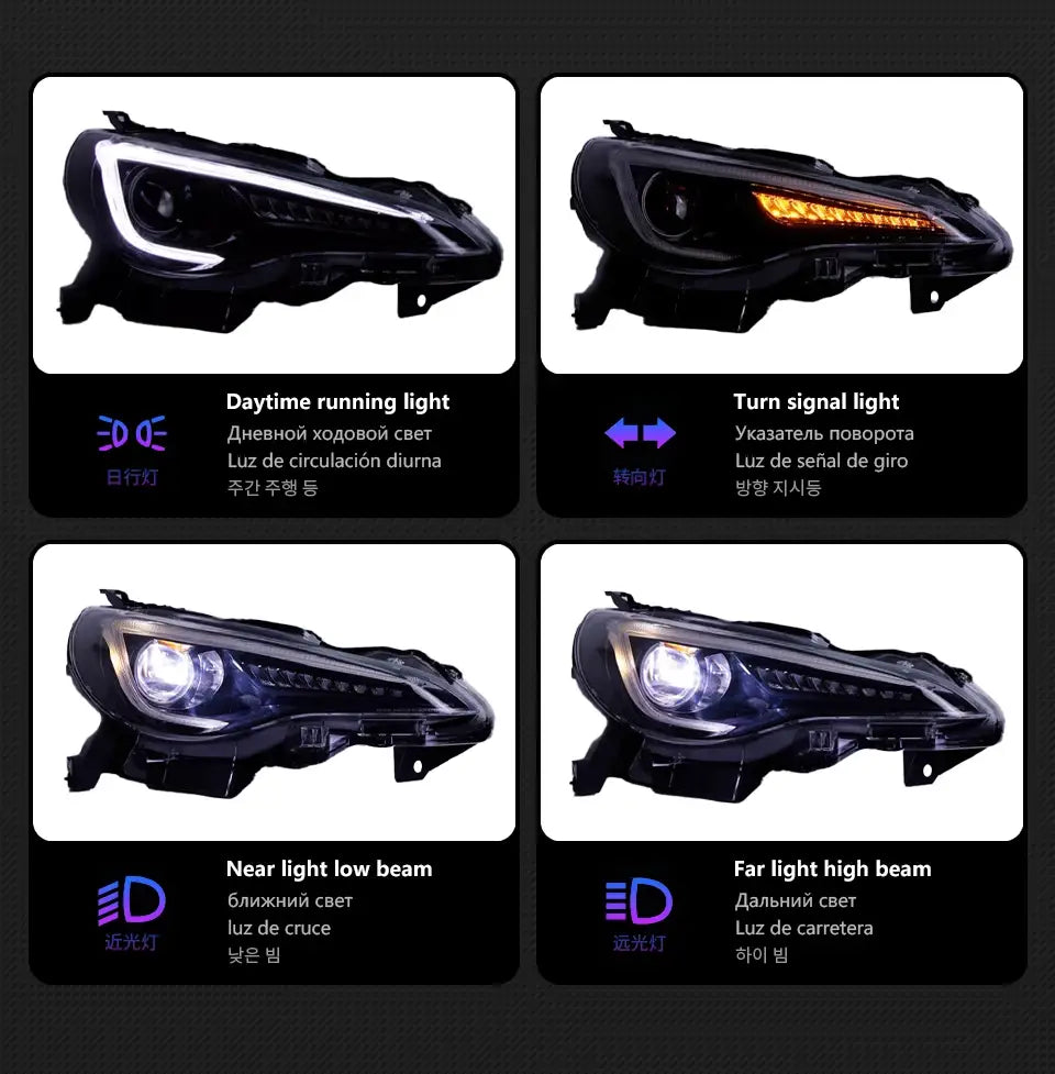 Car Styling Head lamp light for Subaru BRZ Headlights