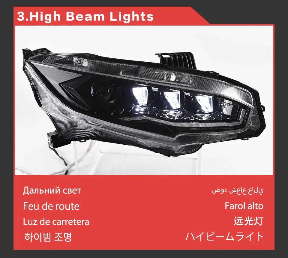 Car Lights for Honda Civic Headlights 2017-2020 LED